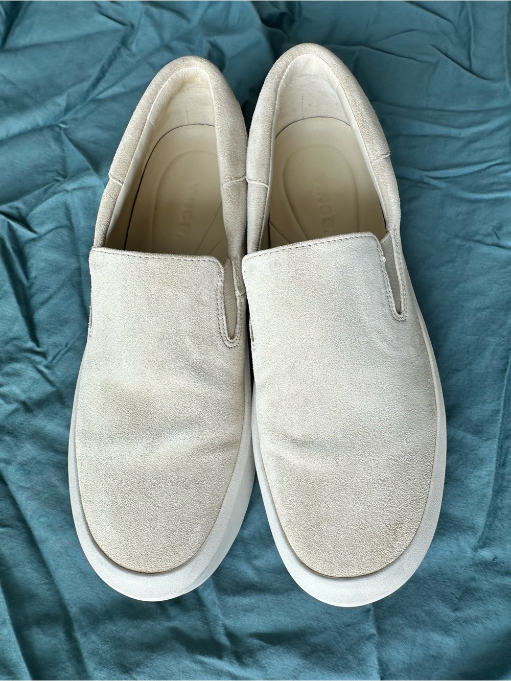 Vince Women’s Beige Suede Slip-On Sneakers Platform Shoes US 6.5 EU 36.5